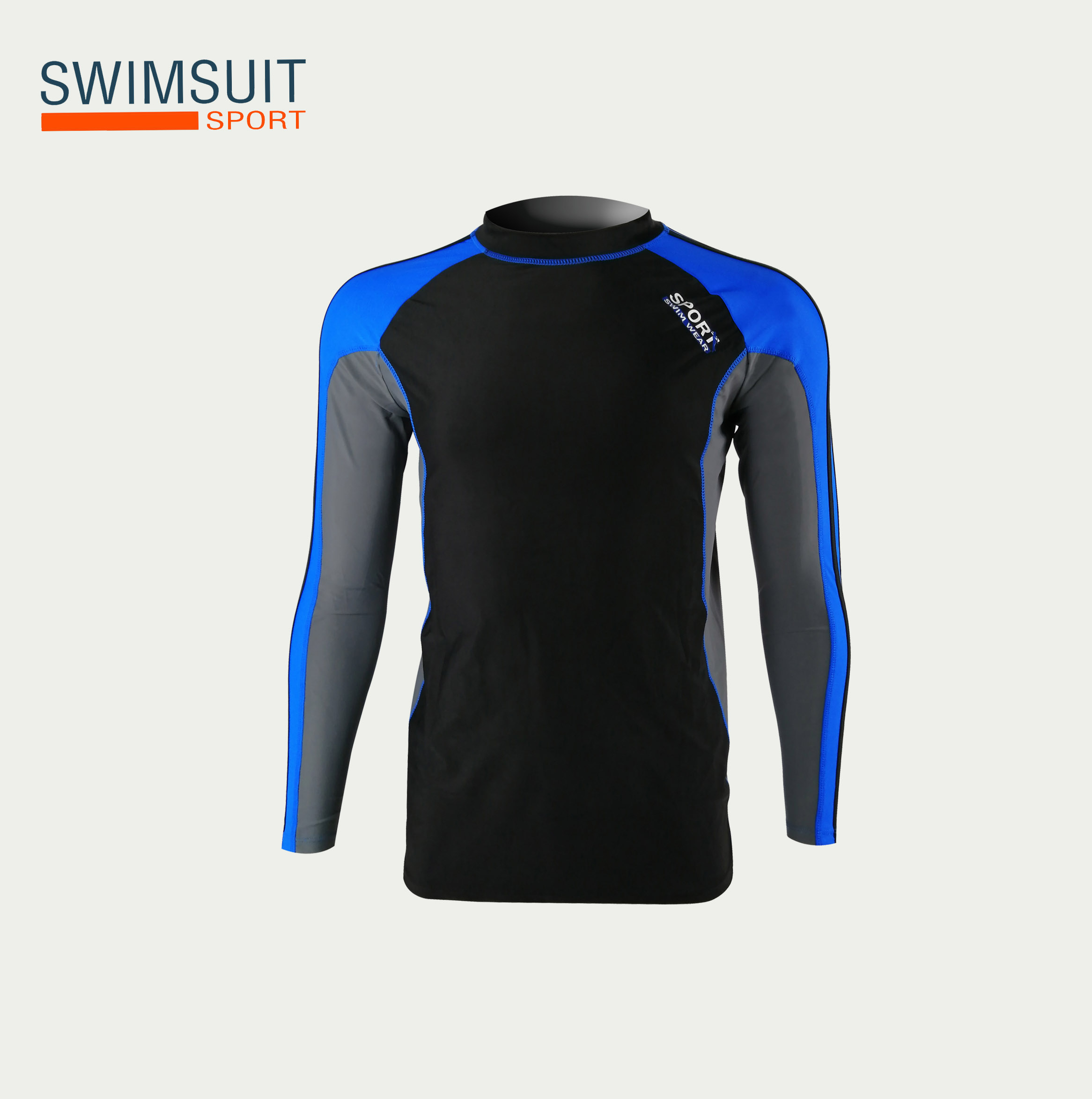 ชุดว่ายน้ำชาย ชุดว่ายน้ำชายแขนยาว สีดำ ผ้ากันยูวีอย่างดี เสื้อยืดกีฬา 91625