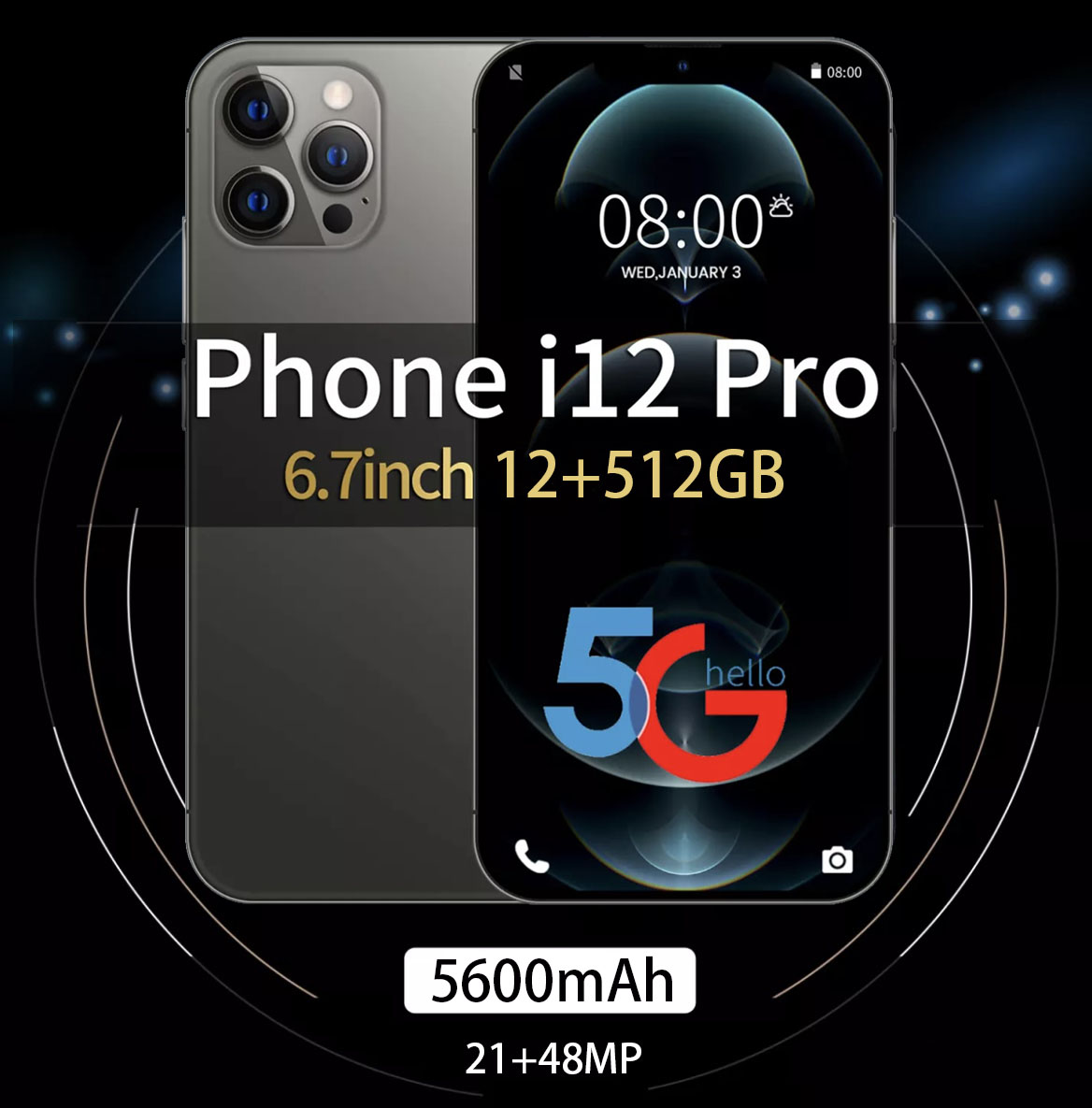 1phome I12 Pro Max มือถือราคาถูก หน้าจอใหญ่ สามารสแกนนิ้วมือได้ 6.7 นิ้ว 12G+512G Full HDกล้องหน้า 21MPกล้องหลัง48MP แบต 5600mAh รองรับทุกซิม เมณูภาษาไทยใบหน้าส่ง สมาร์ทโฟนที่จัดส่งในประเทศไทย