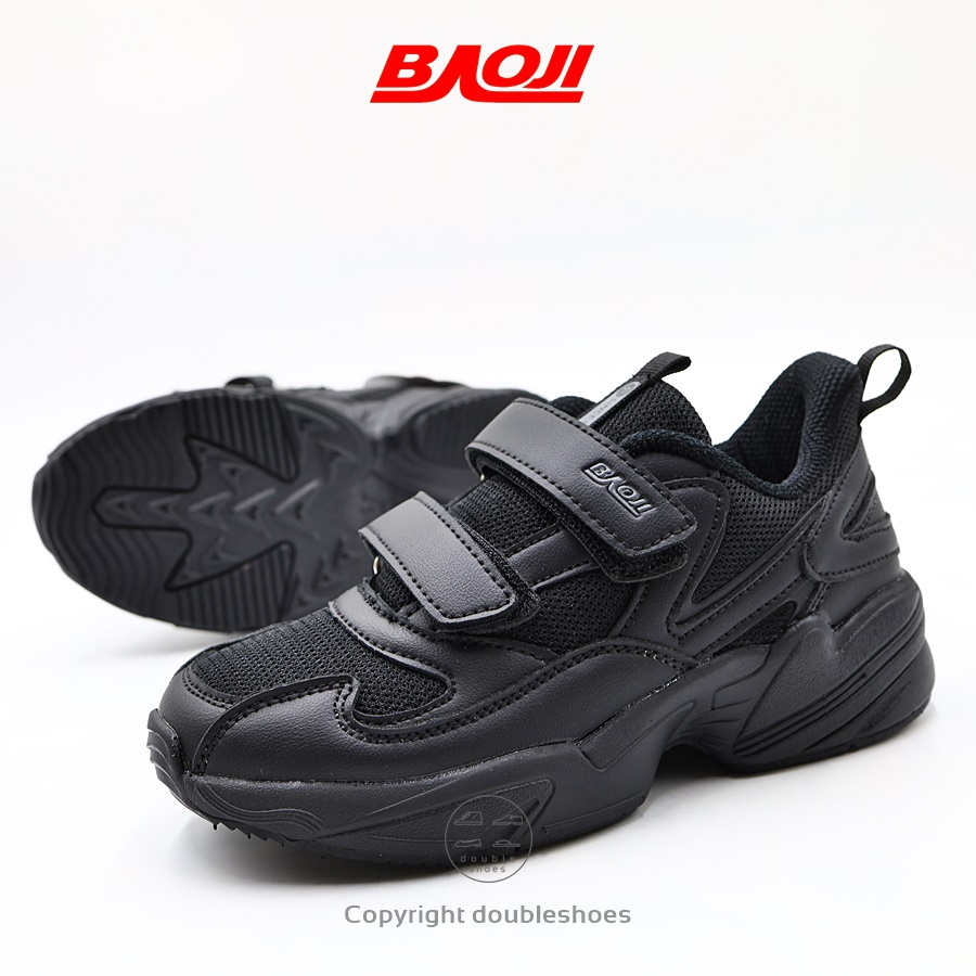 BAOJI[รุ่น BJK109] ของแท้ 100% รองเท้านักเรียนเด็ก รองเท้าพละเด็ก รองเท้าวิ่ง รุ่น (ดำ/ ขาว) ไซส์ 33-37