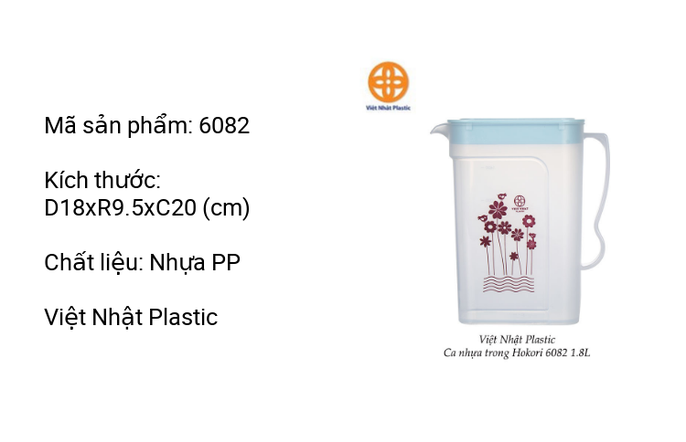 Ca vuông 1.8L trong Hokori 6082 Việt Nhật Plastic | Lazada.vn