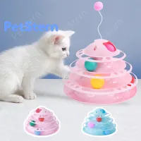 Cat Toy Roller 3-Level Turntable Cat Toy Balls with Colorful Balls Interactive Kitten Fun Mental Physical Exercise Puzzle Toys.