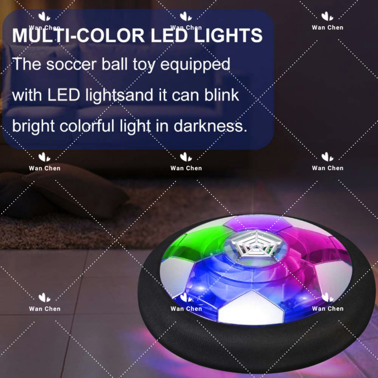ฟุตบอล LED Air Power Light ระงับไฟฟ้ารองรับการกระแทกฟุตบอลไฟ LED Collision กีฬาโต๊ะของเล่นเกมของเล่นในร่มKids Air Power Hover ลูกฟุตบอลอุปกรณ์การฝึกอบรมไฟ LED กระพริบของเล่นลูกฟุตบอลลูกร่อนลูกบอลหลายพื้นผิว