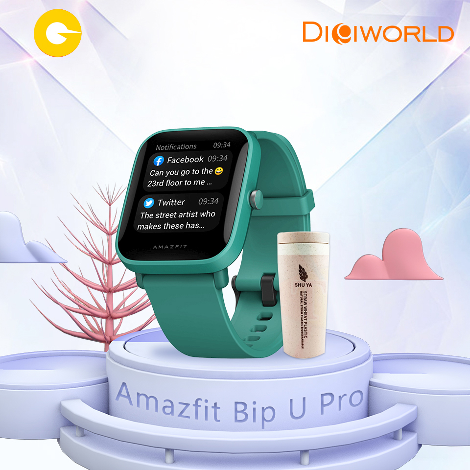 Amazfit Bip U Pro Smartwatch มี GPS ในตัว จัดเต็มฟังก์ชั่นสุขภาพ  แถมฟรี กระบอกน้ำสุดมินิมอล  รับประกันศูนย์ไทย 1ปี