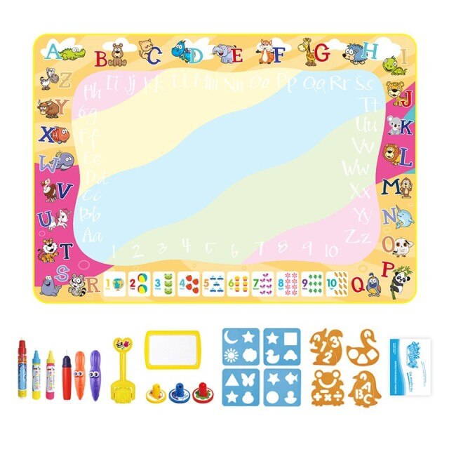 วาดภาพโดยใช้น้ำอย่างมหัศจรรย์ Mat สีเสื่อวาดรูปพร้อมปากกาเมจิกของเล่นเสริมพัฒนาการภาพวาด Board ของเล่นเพื่อการศึกษาสำหรับเด็ก
