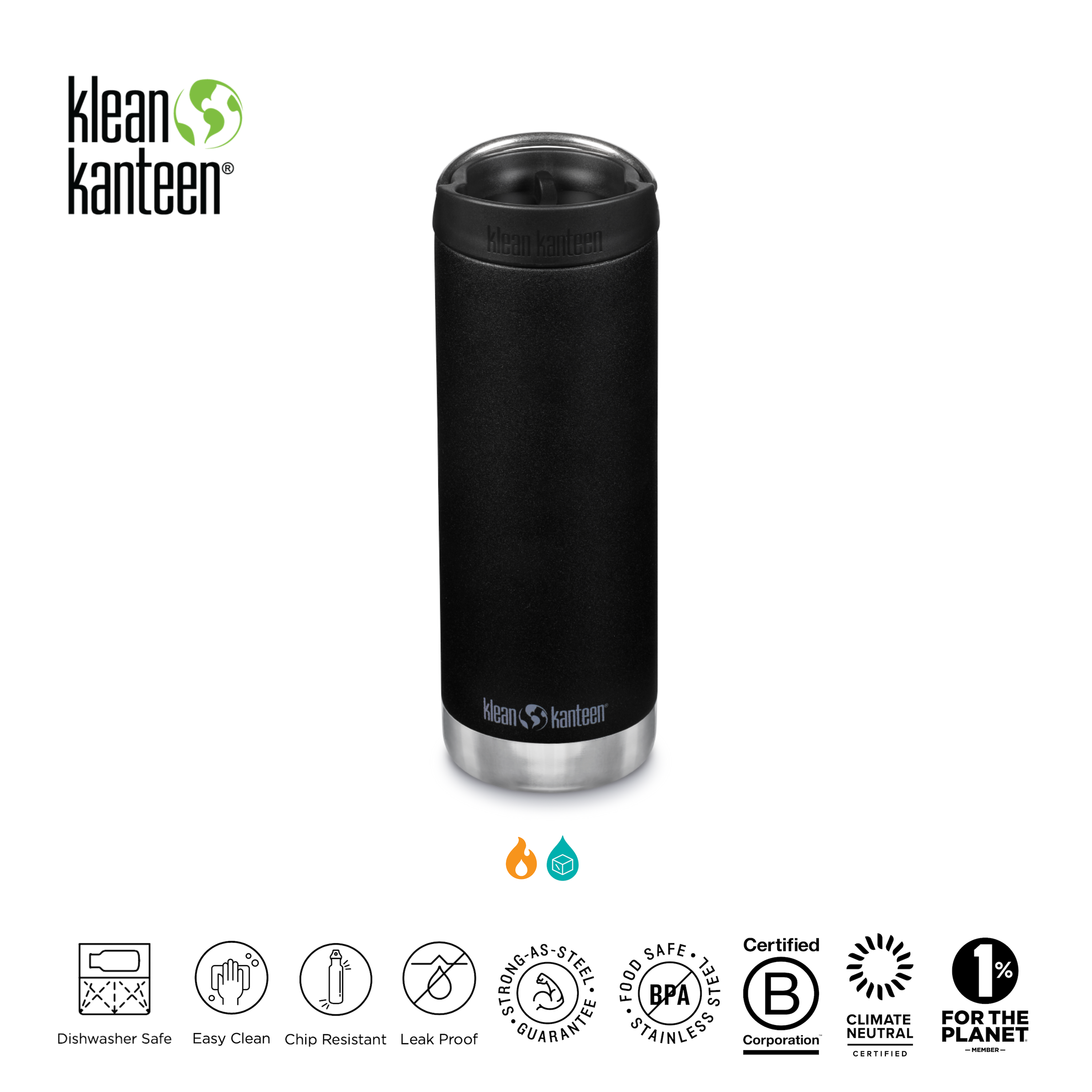 Klean Kanteen Insulated Bottles TKWide-2021 16oz with Cafe Cap