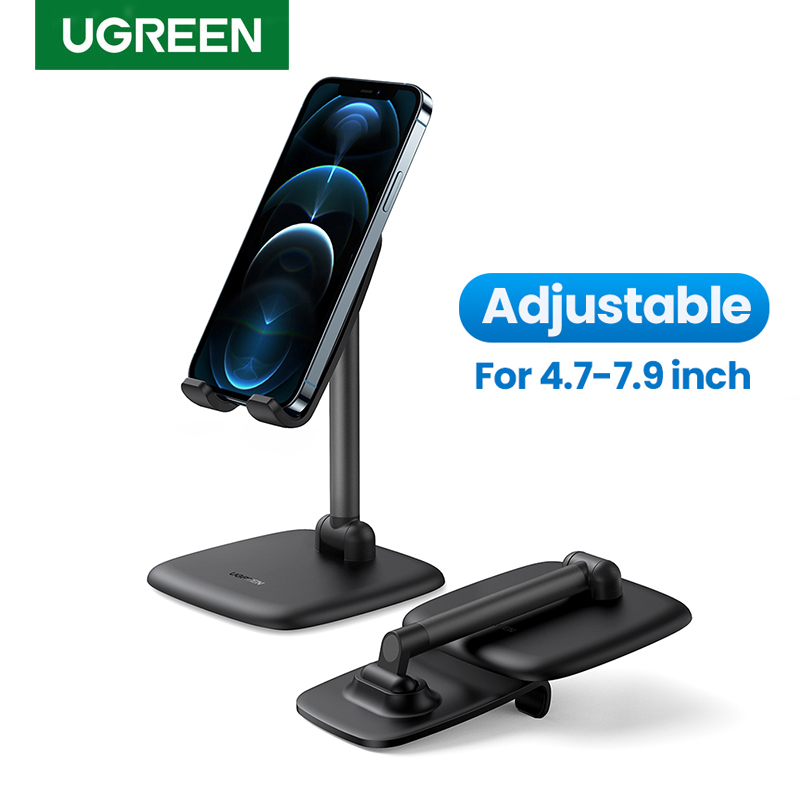 UGREEN Universal Cell Phone Stand Adjustable Desk Holder for iPhone 12 Pro Max, Realme, Huawei, Oppo, Vivo Foldable Desk Phone Holder Stand for Home