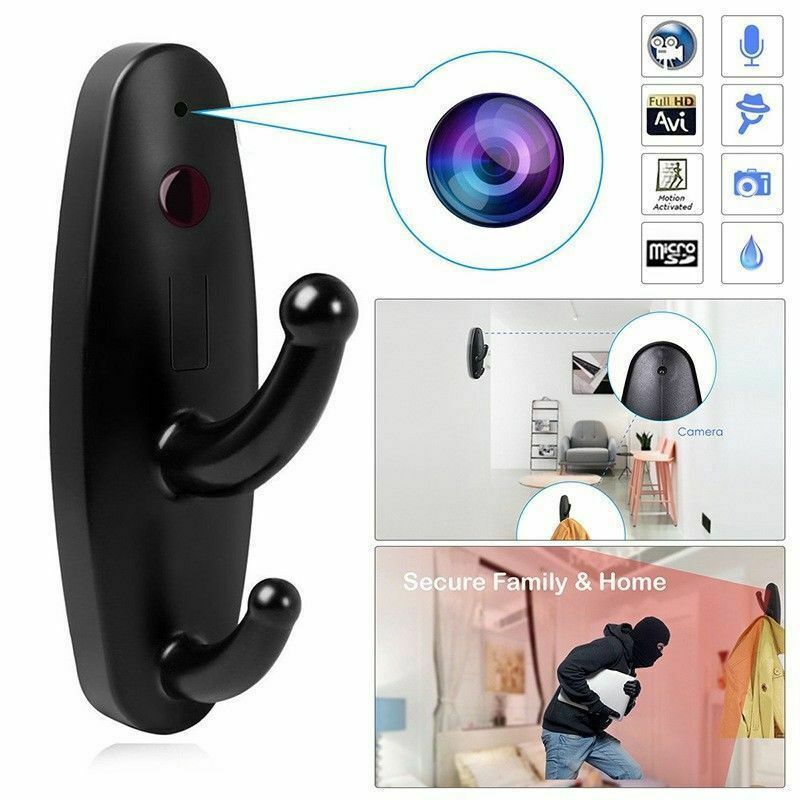 【พร้อมส่งจากไทย/COD】100% Original Mini Hidden Spy Camera Clothes Hook Camera HD Hanger Disguised Camcorder Motion Detection Monitor DVR Home Surveillance Nanny Camera
