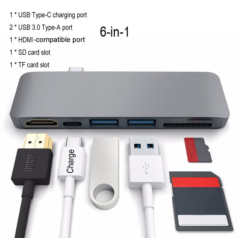 Mosible Thunderbolt 3 USB C Hub HDMI-compatible with PD TF SD Card Reader 3.0 Hub USB C Dock for Macbook pro/Air USB-C OTG