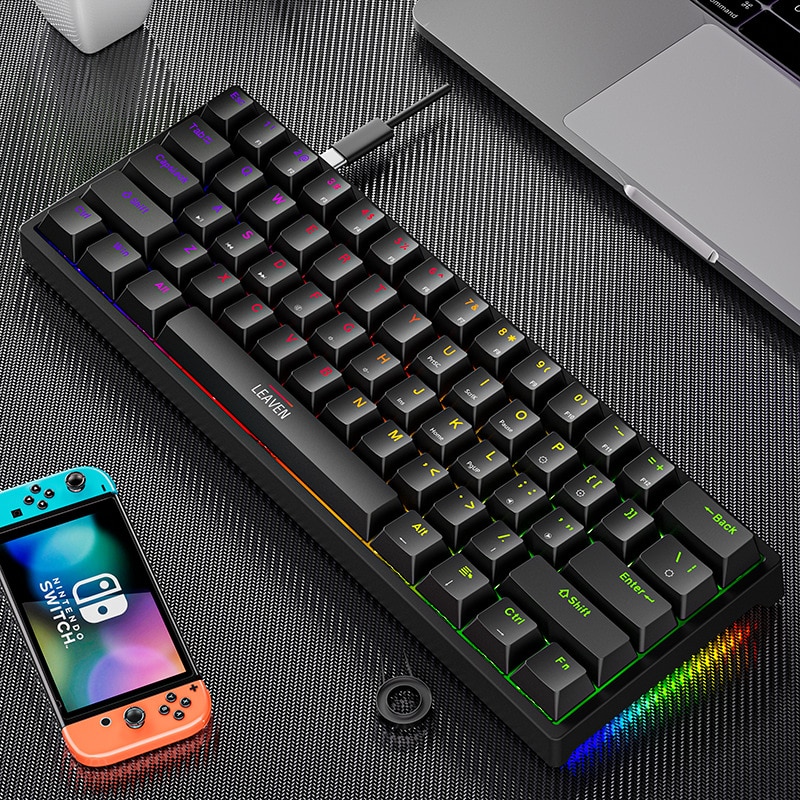 Generic VSheng Mini Gaming Mechanical Keyboard 61 Keys RGB Hotswap TypeC Wired Gaming Keyboard