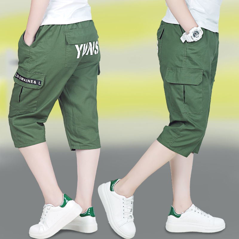 LANBAO quần short bé trai 10 tuoi Quần đùi bé trai Quần cắt ngắn dành cho trẻ em Quần âu trẻ em cỡ trung và lớn Quần yếm trẻ em Quần đùi cho học sinh quần short bé trai size đại