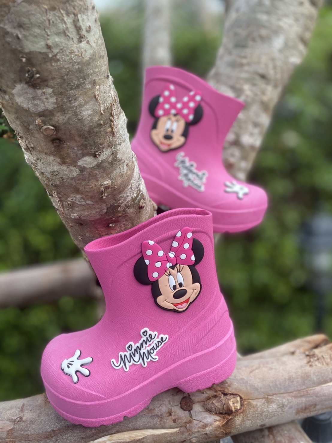 Kids castle รองเท้าเด็ก รองเท้าบูทเด็ก ลาย Minnie Mouse มินนี่ งานลิขสิทธิ์แท้ 100%