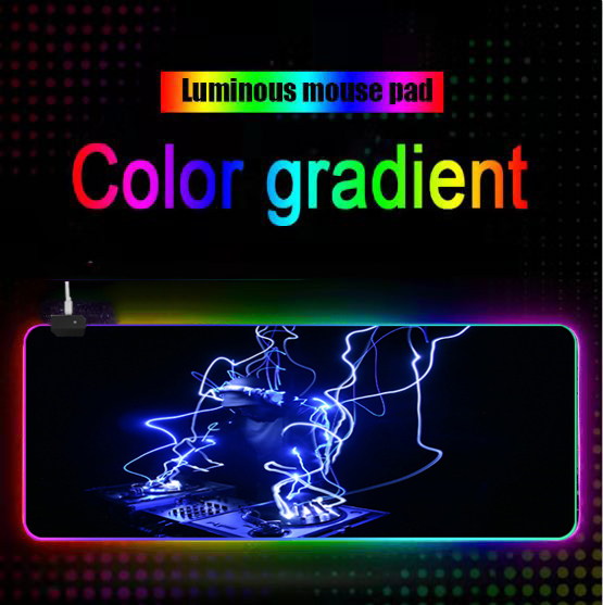 แผ่นรองเมาส์มีไฟ GMS-wt-5 Gaming Mouse Pad RGB 7colors (300×800×4)เปลี่ยนไฟได้ 14 โหมด