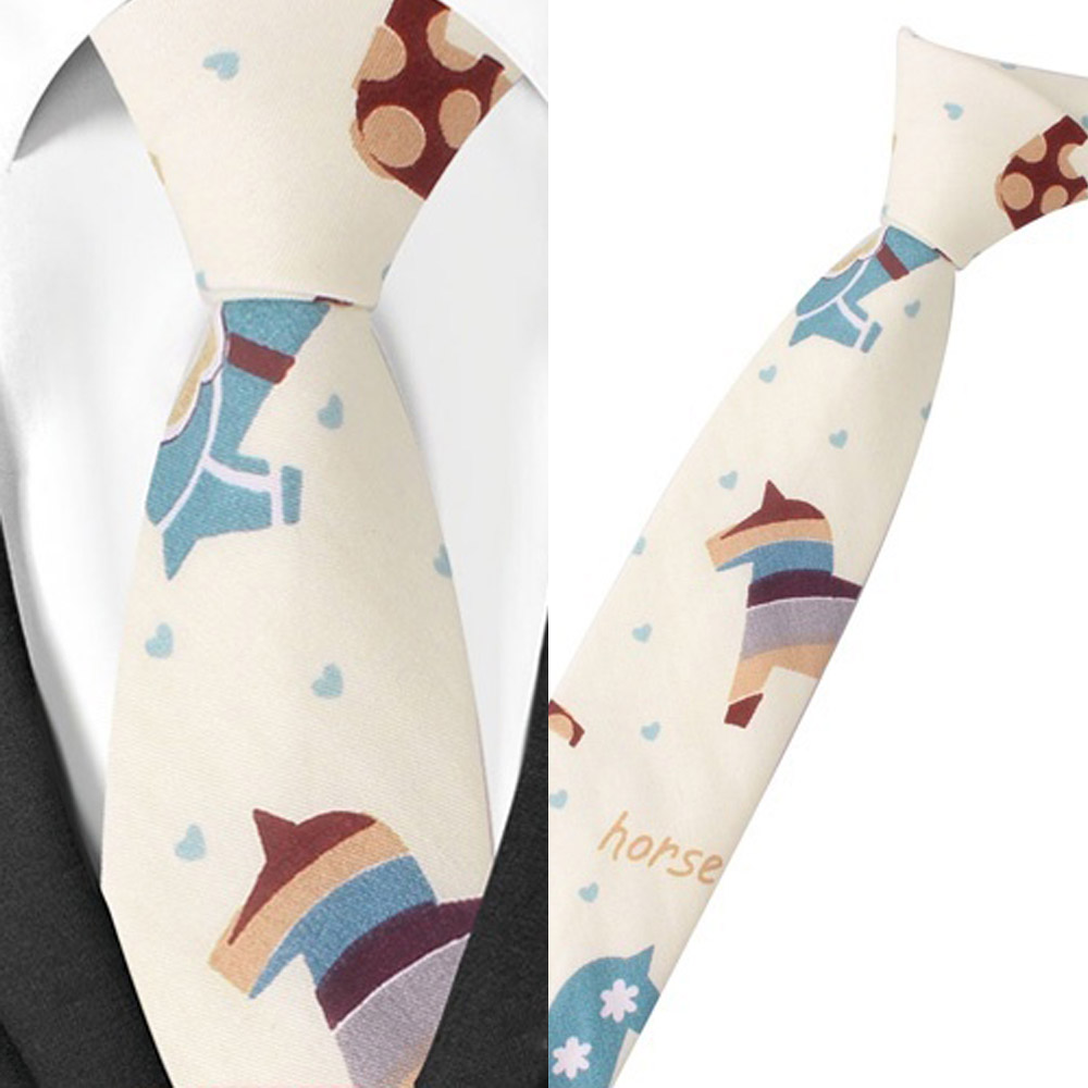 M94WQSO สบายๆพิมพ์ผ้าฝ้ายผอมเนคไท Neckties อุปกรณ์ Tie
