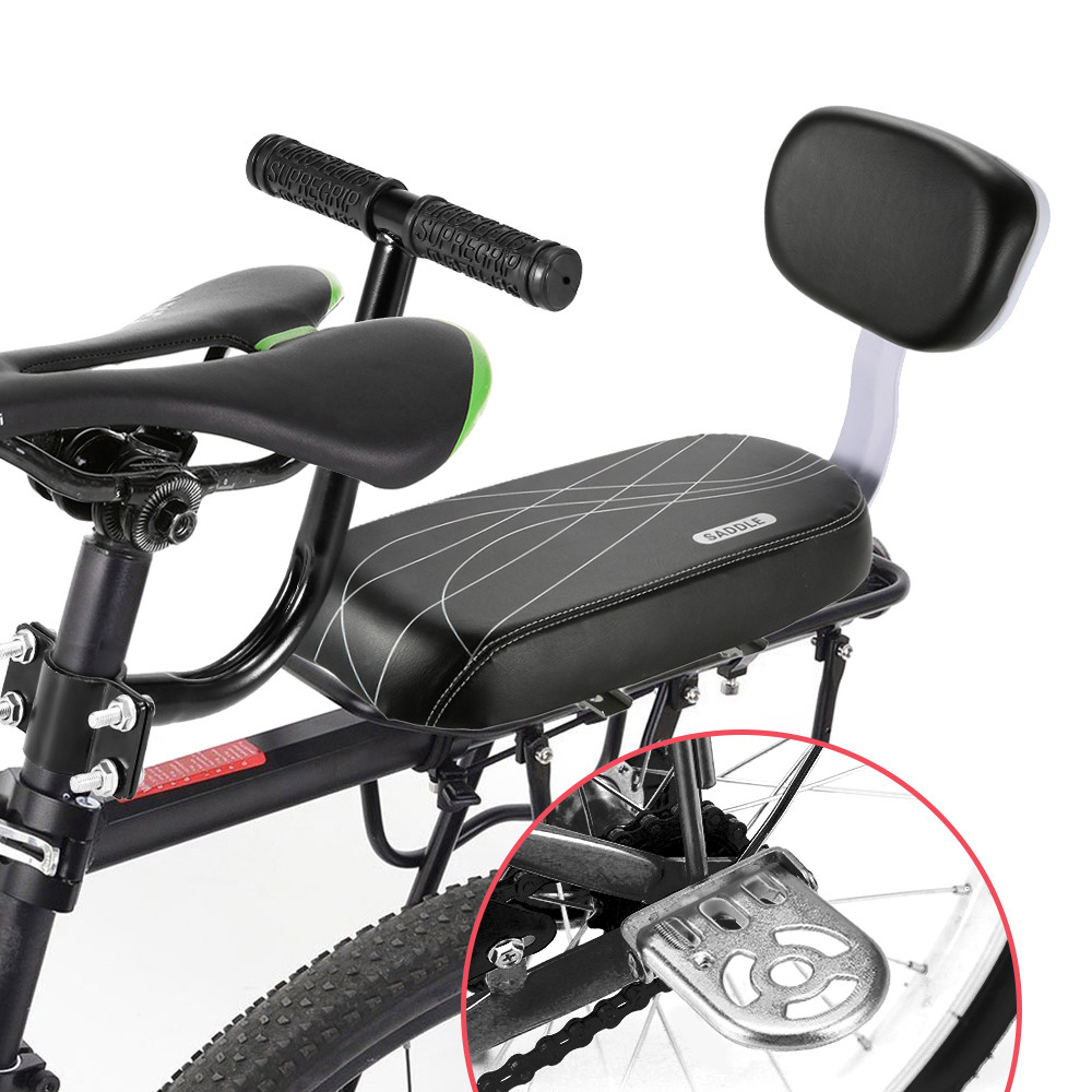 VITANIG จักรยานอุปกรณ์วงกลมเบาะสำหรับอานจักรยานเด็ก PU หนังจักรยานที่นั่งด้านหลังจักรยาน Saddle กลับเบาะซ้อนท้ายจักรยานจักรยานที่นั่งเด็ก