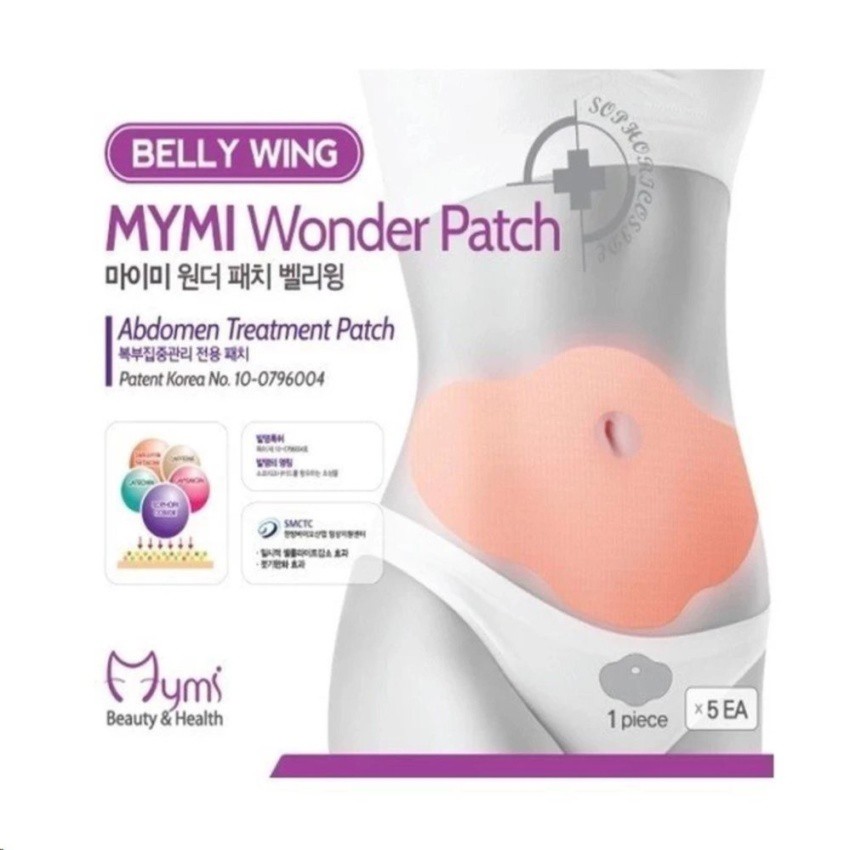 รูปภาพรายละเอียดของ แผ่นลดไขมันหน้าท้อง เห็นผลได้จริง ลดน้ำหนักเกาหลี Belly Abdomen ลดน้ำหนักสติกเกอร 5 ชิ้น x MYMI Wonder Patch Patch แผ่นแปะระเบิดพุง แผ่นลดพุง แผ่นลดหุ่น