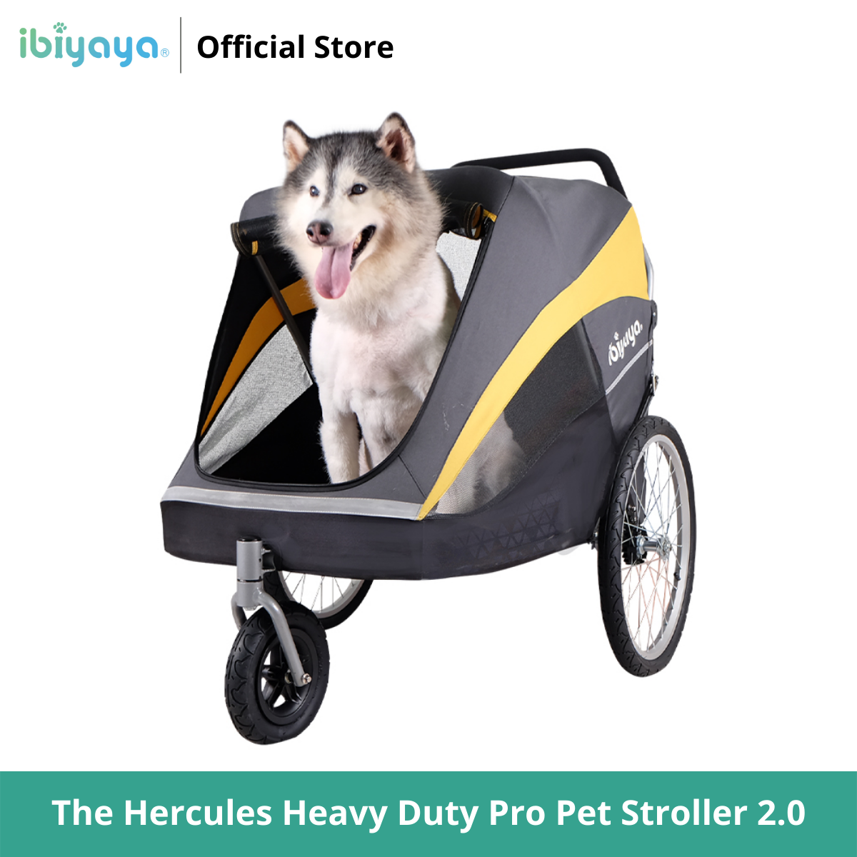 Ibiyaya The Hercules Heavy Duty Pro Pet Stroller 2.0 รถเข็นสุนัข แบบ3ล้อ รับน้ำหนักได้ 50 Kg. ราคา 18,915 บาท*ส่งฟรี
