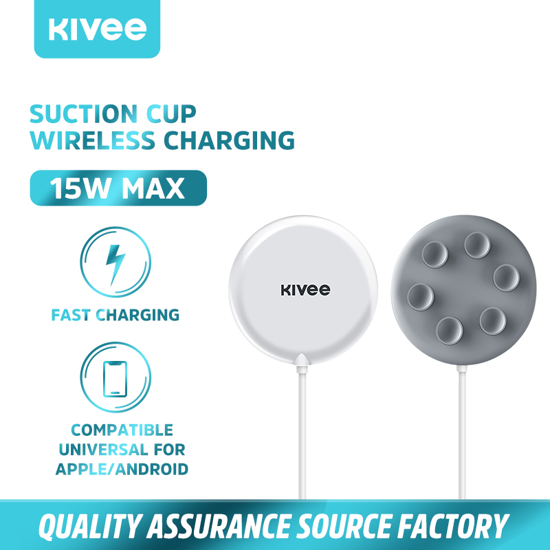 Kivee 15W เเท่นชาร์จไร้สาย ที่ชาร์จไร้สาย Wireless Charger อะแดปเตอร์ชาร์จเร็ว For iphone12/12Pro Max/11/11Pro/XS/Android /Xiaomi/huawei/Vivo/OPPO (KIVEE )