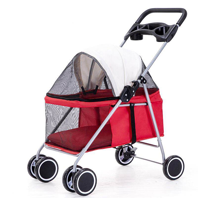 Pet? 【พร้อมส่ง】-รถเข็นสุนัขรถเข็นสัตว์เลี้ยง 4 ล้อ Pet trolley โครงสร้างแข็งแรง