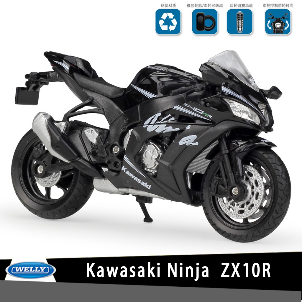 Mô hình xe mô tô Kawasaki Ninja ZX10R 118 Welly Black  Shopee Việt Nam