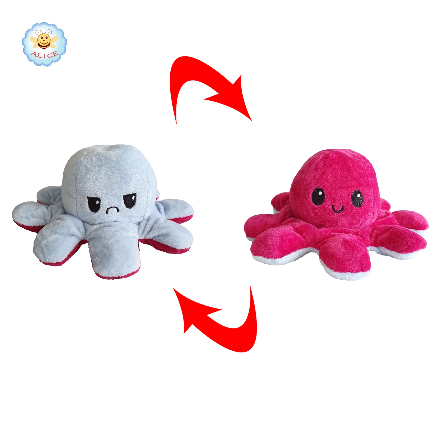 ถูกที่สุด ตุ๊กตาปลาหมึก 10*19cm ตุ๊กตาปลาหมึก เปลี่ยนสี เปลี่ยนอารมณ์ ดังมากใน tiktok flip octopus alicolly