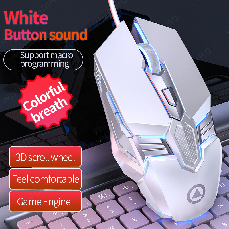 【Wired mouse】Optical Macro Key RGB Gaming Mouse เมาส์เกมมิ่ง ออฟติคอล ตั้งมาโครคีย์ได้ ความแม่นยำสูงปรับ DPI 200- 4800 เหมาะกับเกม MMORPG (BNS) FPS MoBA เกมคอมพิวเตอร์เดสก์ท็อปแบบมีสายเงียบเงียบ เม้าส์ cf esports lol