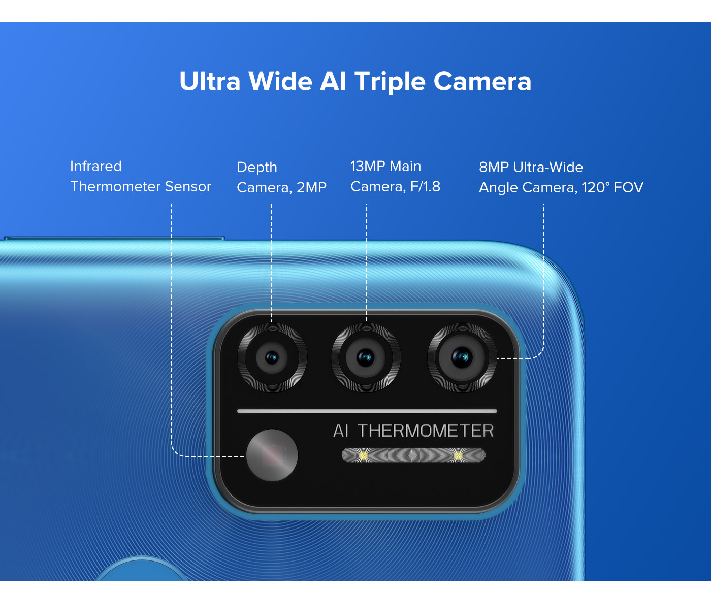รูปภาพเพิ่มเติมเกี่ยวกับ UMIDIGI A9 (3GB+64GB)โทรศัพท์มือถือ  จอกว้าง 6.53" FHD+แบตฯ 5150mAh  กล้องหลัง 3 ตัว 13MP