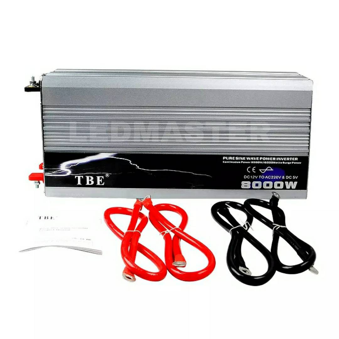 [พร้อมส่ง] อินเวอร์เตอร์ ยี่ห้อ TBE 8000W 12V Inverter Pure Sine Wave คลื่นเพียวซายน์เวฟ กระเเสไฟบริสุทธิ์ (กระเเสไฟนิ่ง) เครื่องแปลงไฟรถเป็นไฟบ้าน