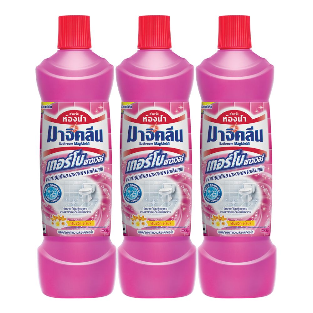 ส่งด่วน! มาจิคลีน สเปรย์ทำความสะอาดห้องน้ำ กลิ่นสวีทอโรมา 850 มล. x 3 ขวด Magiclean Toilet Cleaner Pink 850 ml x 3 สินค้าราคาถูก พร้อมเก็บเงินปลายทาง ราคา 163 บาท*ส่งฟรี