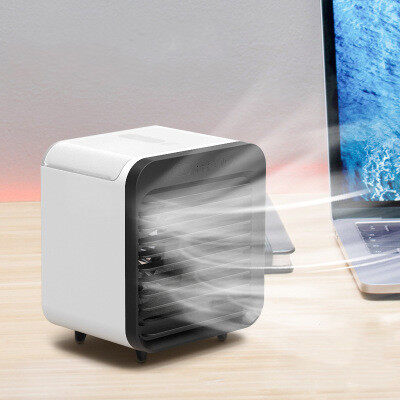 USB โต๊ะพัดลมขนาดเล็กแบบพกพา Air Cooler พัดลมเครื่องปรับอากาศ Light Desktop Air Cooling Fan Humidifier Purifier สำหรับห้องนอนสำนักงาน