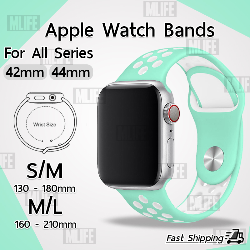สาย Nike Sport สำหรับ นาฬิกา Apple Watch ทุกซีรีย์ 42mm 44mm - สายนาฬิกา Replacement Silicone Nike Sport Band for Apple Watch Series SE 6 5 4 3 2 1 42mm. 44mm. S/M M/L
