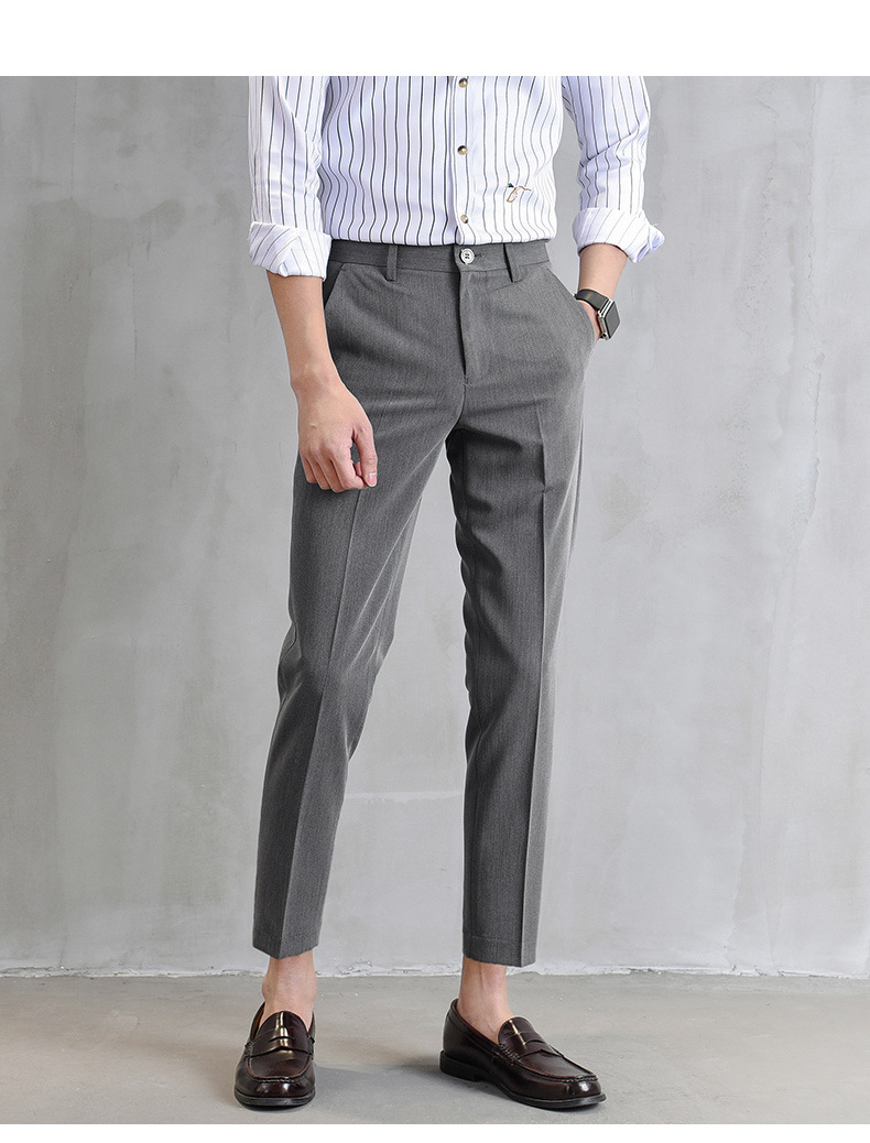 กางเกงสแล็คชาย 9ส่วน สไตย์เกาหลี กางเกงขายาวชาย กางเกงแฟชั่นเกาหลี กางเกงทำงาน Fashion X201