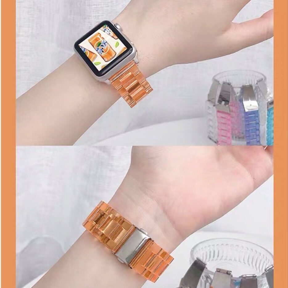 สายนาฬิกาApple Watch พลาสติกใส สายนาฬิกาข้อมือแบบใสสําหรับ Apple Watch Band Series 5 4 3 2 1 Iwatch Band ขนาด38/40  42/44