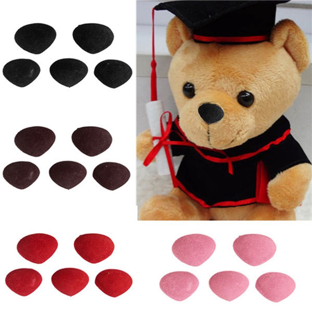 10pcs/bag 1214mm Hot DIY Tool Safety Craft Plastic Triangle Nose Velvet Bear Buttons Dolls Accessories