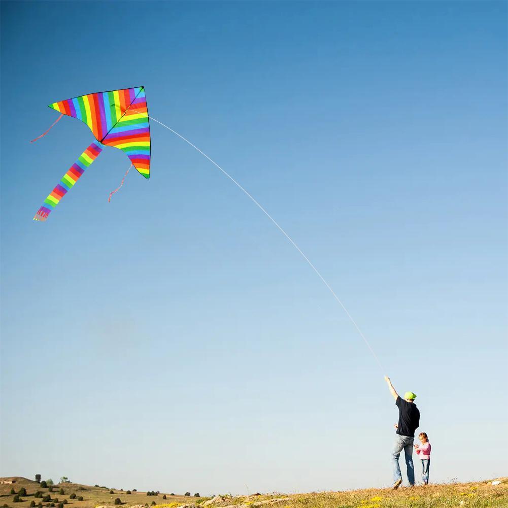 Aerial ว่าวลายนักเต้น Multi-หางยาวหาง Rainbow ว่าวสามเหลี่ยมลายสก๊อต Kite L6Z0