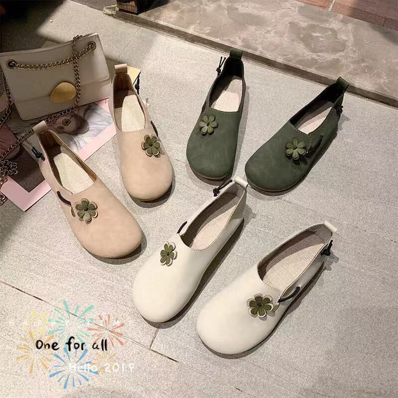 พร้อมส่ง!! TX41 รองเท้าแตะผู้หญิง รองเท้าเฟชั่น รองเท้าผ้าใบผู้หญิง รองเท้า Peas หญิง 2019 ฤดูใบไม้ร่วงดอกไม้ใหม่รองเท้า