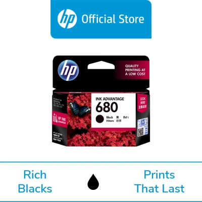 HP 680 Black / Tri-color Original Ink Cartridge ตลับหมึกสี HP / ตลับหมึกสีดำ HP ( HP Ink Cartridge Inkjet Printer ตลับหมึก อิงค์เจ็ท หมึก สี สีดำ F6V26AA ) (2)
