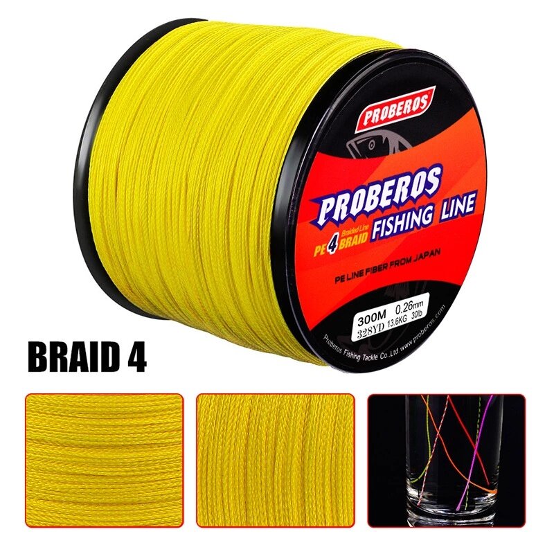 1-2 วัน (ส่งไว ราคาส่ง) 300 เมตร สาย PE ถัก 4 สีแดง *ฟ้า*เขียว*เหลือง* เหนียว ทน ยาว - ศูนย์การค้าไทยฟิชชิ่ง [ 555 MALL] Fishing line wire Proberos Pro Beros - Blue
