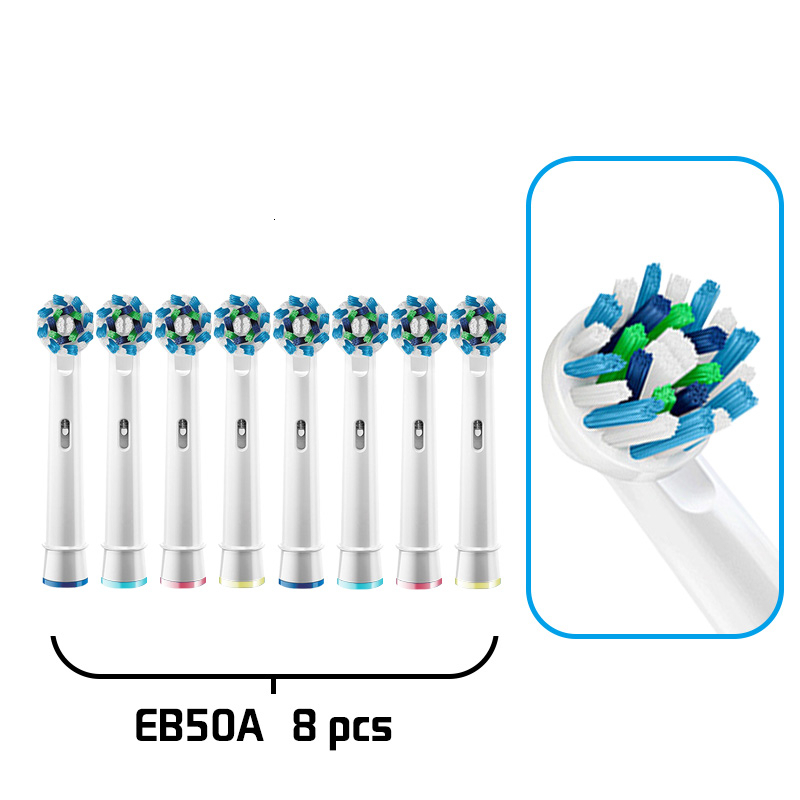 สำหรับแปรงสีฟันไฟฟ้าโรตารี่ O-ral B หัวแปรงสีฟันไฟฟ้าคุณภาพสูงหัวแปรงสีฟันแบบถอดเปลี่ยนได้ 8 ชิ้น / แพ็ค