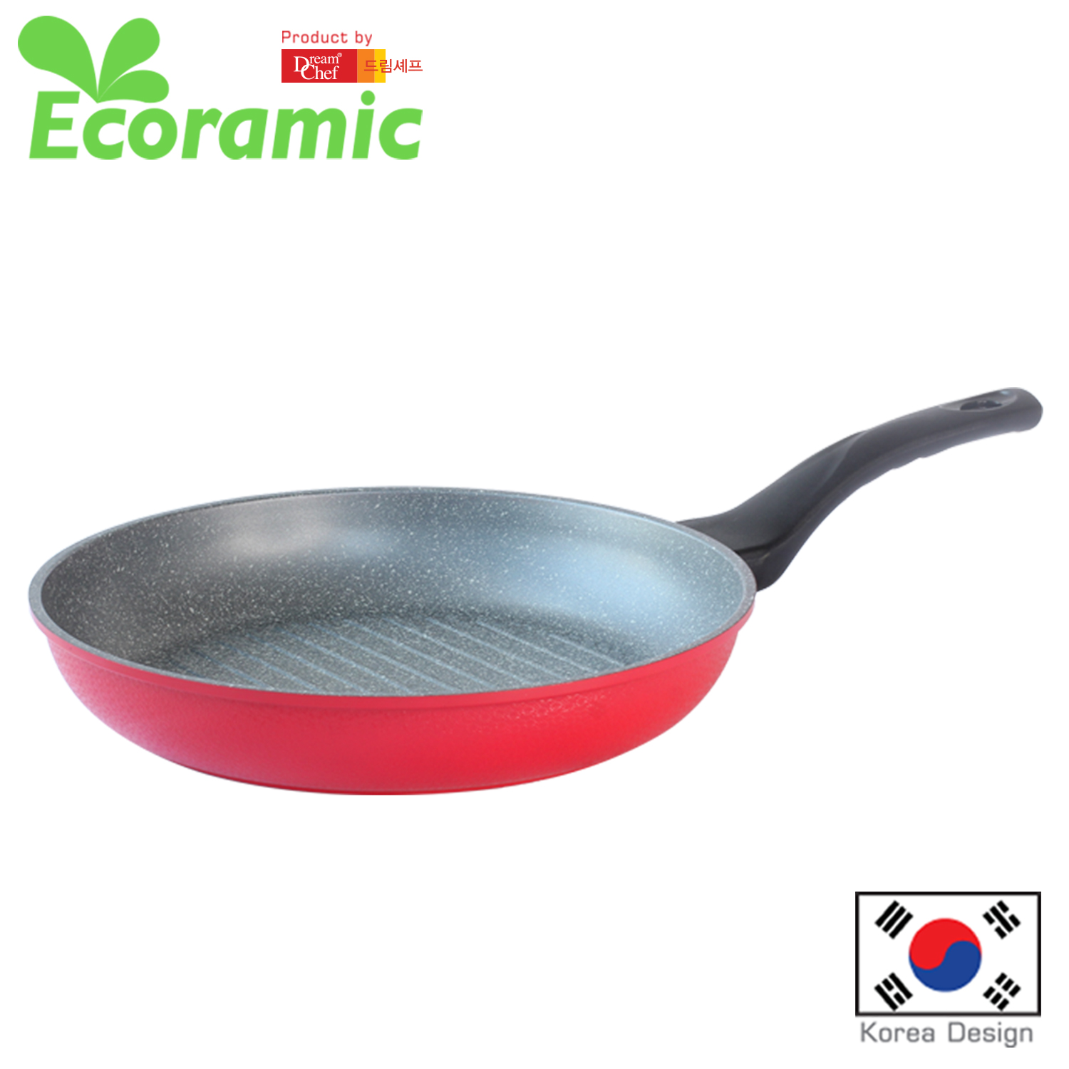 Ecoramic by DREAM CHEF กระทะย่างเคลือบหินอ่อนทรงกลมขนาด 28 ซม. ราคา 649 บาท*ส่งฟรี