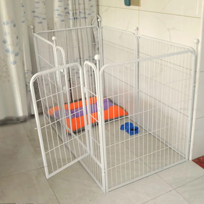 มัลติฟังก์ชั่ปรับกรงสุนัขรั้วสุนัขรั้วสัตว์เลี้ยงขนาดใหญ่ขนาดกลางและขนาดเล็กรั้วสัตว์เลี้ยงคอกสุนัขรังสัตว์เลี้ยง Pet Cage กรงสุนัข กรงเหล็กพับพร้อมประตู สำหรับสุนัขและแมว Size XL 80x160x100 ซม. ปรับได้ห้องน้ำแยกอิสระ พร้อมประตูสุนัข