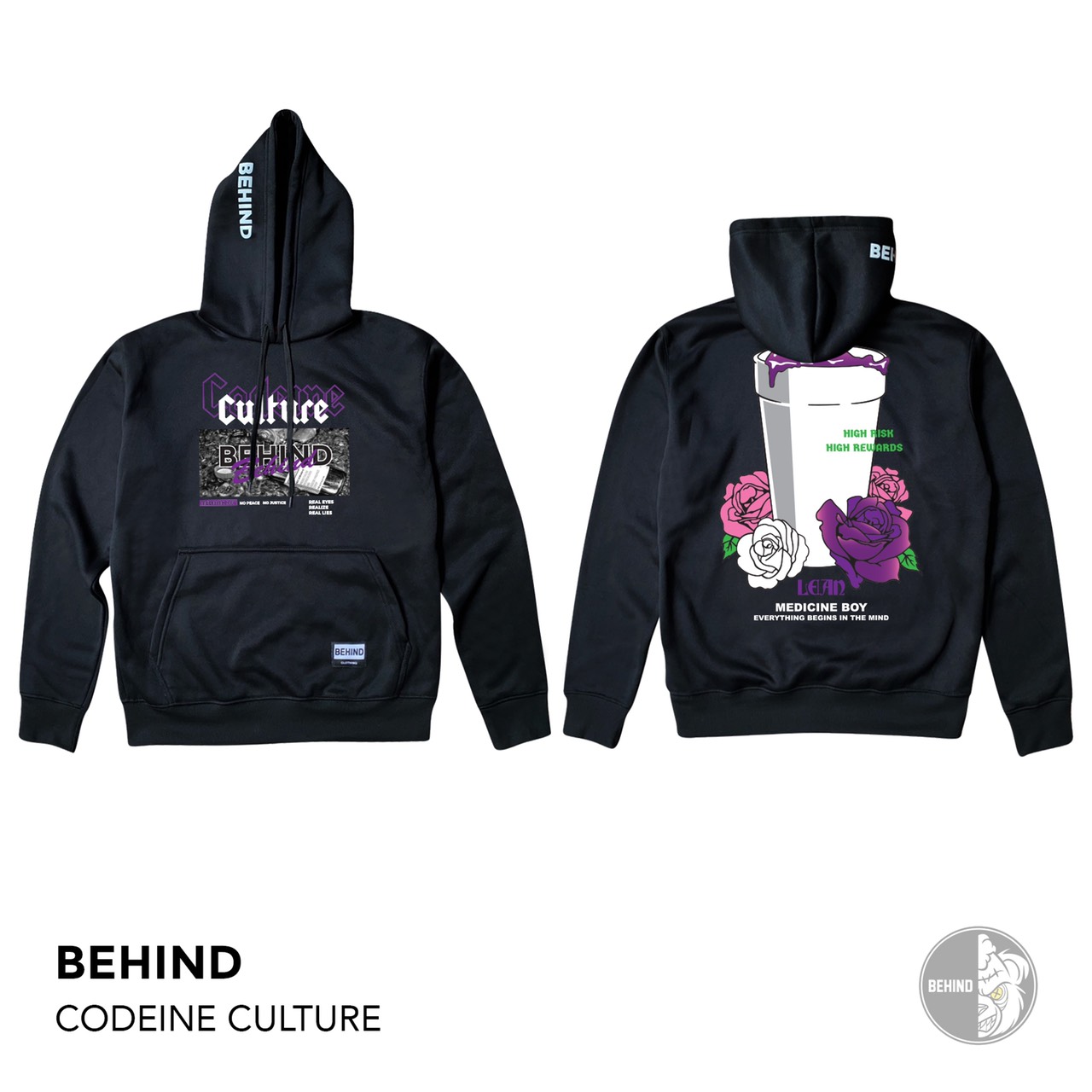 HOOD แบบสวม ผ้าสำลี แบรนด์ Behind ขนาด Free Size รอบอก 46 ยาว 28 นิ้ว