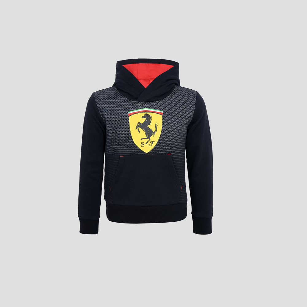 FERRARI เฟอร์รารี่ เสื้อแจ็คเก็ตฮู้ด รุ่น KID BIG SCUDETTO HOODED SWEATER BLK ราคา 4,790 บาท*ส่งฟรี