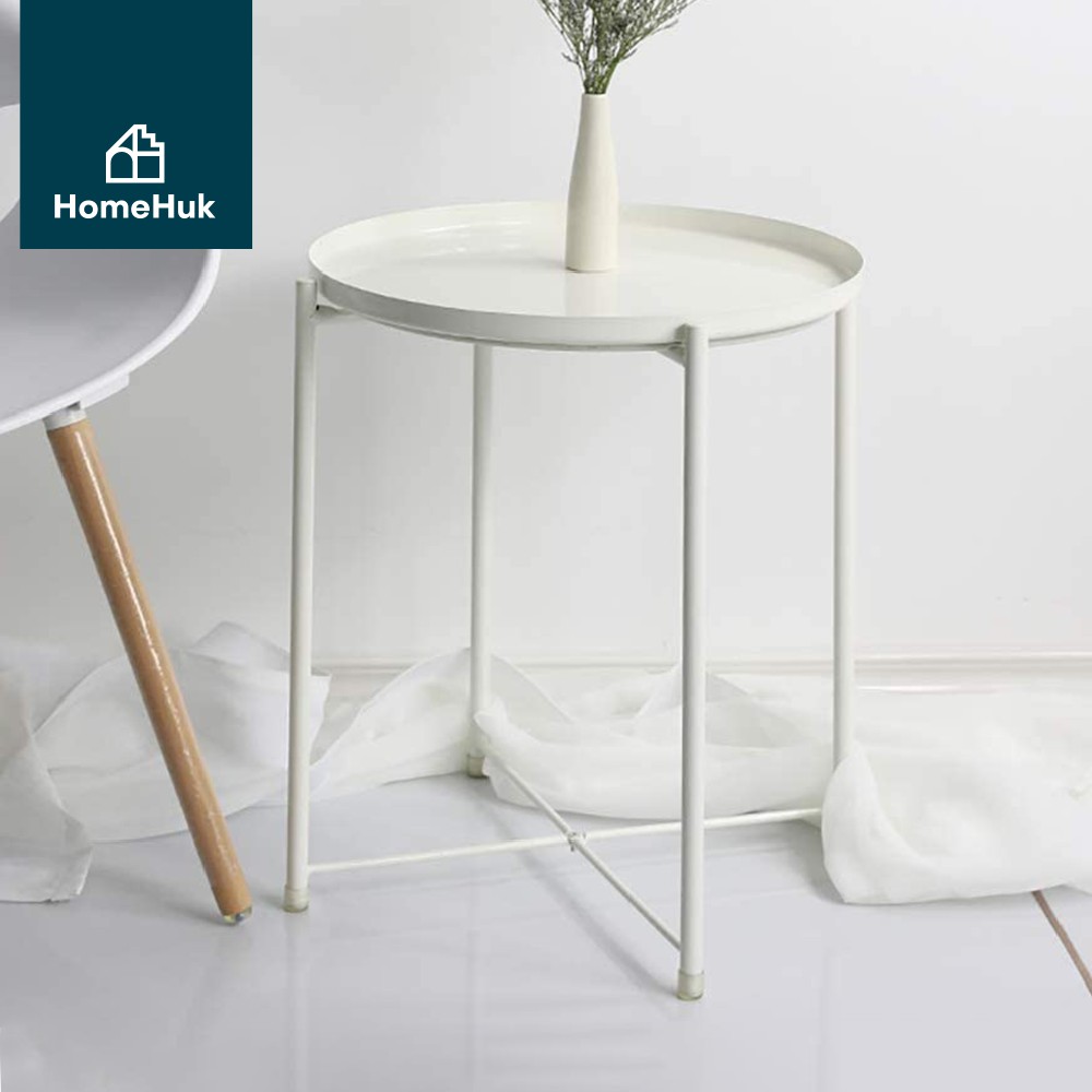 [มาใหม่] HomeHuk โต๊ะกลาง โต๊ะกาแฟ พร้อมถาดวาง ยกออกได้ 42x42x52cm โครงเหล็ก โต๊ะวางถาด โต๊ะข้างเตียง โต๊ะคาเฟ่ โต๊ะข้าง