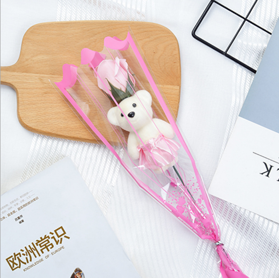 (COD) ดอกกุหลาบกลิ่นหอม พร้อมตุ๊กตาหมี ดอกไม้ของขวัญวาเลนไทน์ ของขวัญปัจฉิม ของขวัญจบการศึกษา