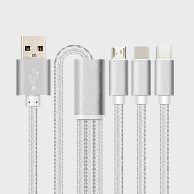 ◎☈  ?New 3in1 usb?3 In 1 USB Type-C สายเคเบิ้ลชาร์จอเนกประสงค์ สำหรับ IOS - Samsung-Type-C