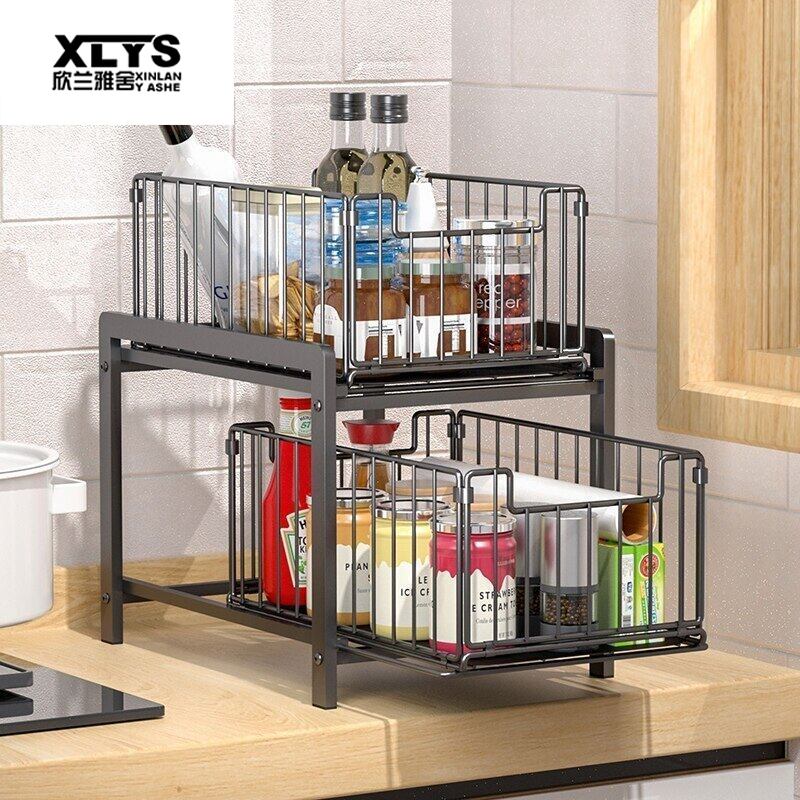 XINLANYASHE ใต้อ่างล้างจานชั้นเก็บของหลายชั้นถอดได้ ชั้นเก็บของสำหรับเคาน์เตอร์ครัวชั้น เก็บของกระจุกกระจิก ชั้นวางของในครัว ลิ้นชักตะแกรง ชั้นวางของครัว ชั้นวางในครัว ชั้นวางเครื่องปรุง ชั้นวางของใต้ซิงค์ ลิ้นชัก วางของใต้ซิ้ง ชั้นวางของ ชั้นเก็บของลิ้นช ราคา 580 บาท*ส่งฟรี
