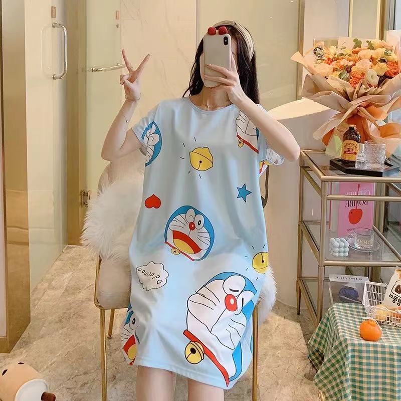 2021ชุดนอนผู้หญิงแขนสั้นลายการ์ตูนน่ารักหวานๆสไตล์เกาหลี ใส่สบาย/ชุดอยู่บ้านCartoon pajamas home service