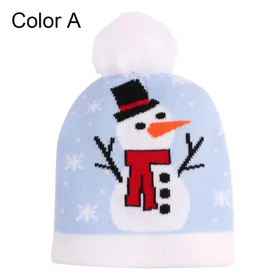 DOYOURS Xmas Knitted Caps Gift Boys and Girls Kids Knit Beanies Christmas Hat Children Warm Hat Winter Snow Hat (1)