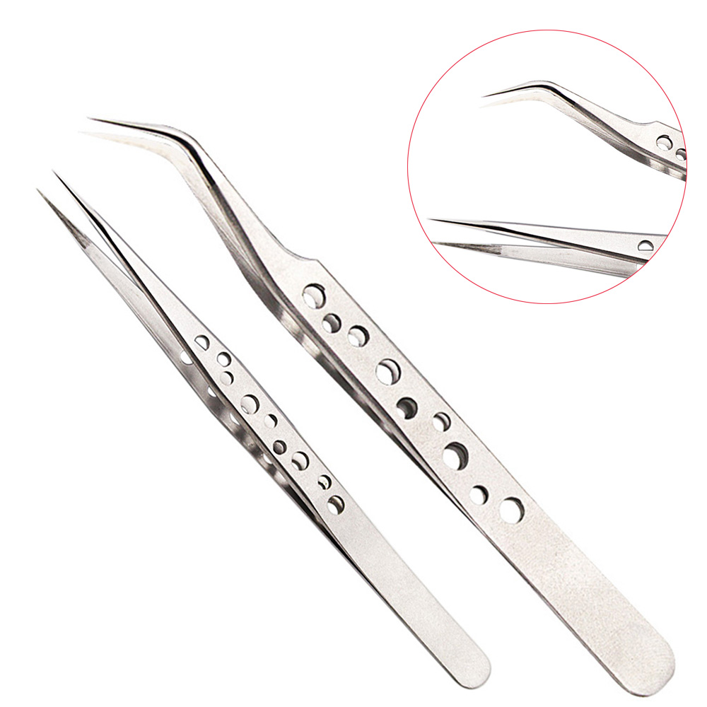 KQ0 Fashion Useful Stainless Steel Curved Extensions Grafting Eyelash Tweezer Rhinestones Picker Nippers Clip Tool