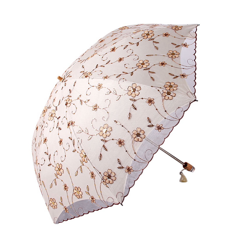 Woman Travel Umbrella Folding UV Resistance Princess Lace Parasol Umbrella Sun Umbrella for Women Girls Gift